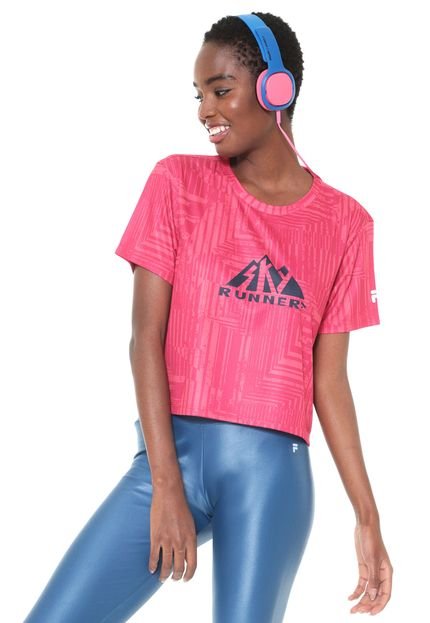 Camiseta Cropped Fila Sky Runner Rosa - Marca Fila