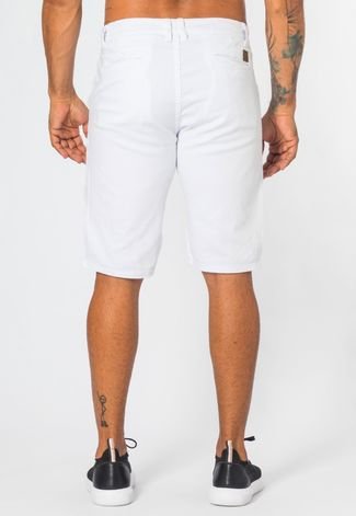Bermuda De Sarja Masculina Branca Com Elastano Casual Fit