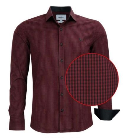 Camisa Social Buzz Amil Slim Xadrez Manga Longa Luxuoso Cor13 - Marca Amil