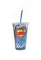 Copo Urban DC com Tampa e Canudo Superman Opening Shirt 300ml Azul - Marca DCO