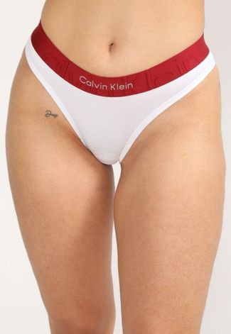 Calcinha Calvin Klein Underwear Tanga Monolith Branca - Compre Agora
