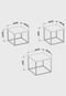 Conjunto 3 Mesas Quadradas Cube Branco/Cobre Industrial Artesano - Marca Artesano