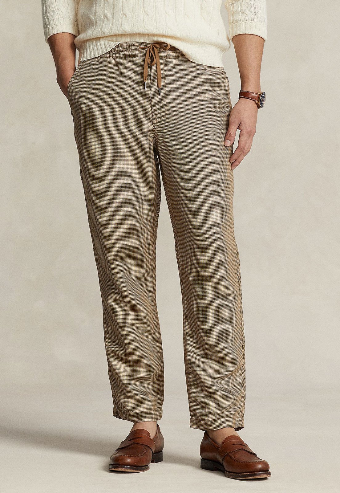 Calça Polo Ralph Lauren Slim Pied di poule Bege - Marca Polo Ralph Lauren