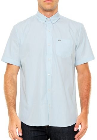 Camisa Lacoste Regular Fit Listras Azul/Branca