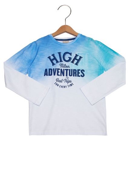Camiseta Milon High Infantil Branca/Azul - Marca Milon
