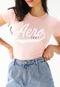 Camiseta Aeropostale Ajustada Logo Rosa - Marca Aeropostale