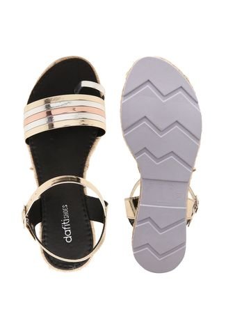 Rasteira Dafiti Shoes Metalizado Dourada - Compre Agora