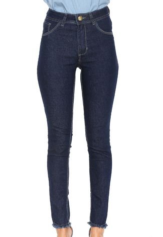 Calça Jeans GRIFLE COMPANY Skinny Franjas Azul