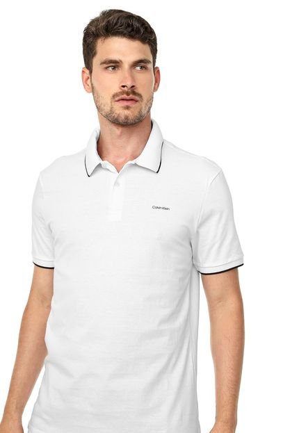Camisa Polo Calvin Klein Slim Logo Branca - Marca Calvin Klein