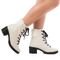 Bota Coturno Feminina Cano Curto Pelo Salto Tratorado Baixo Off White - Marca Stessy Shoes