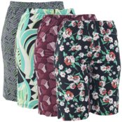 Kit 4 Bermudas Liganete Estampado Feminino Cós Alto Elástico - Marca Zafina