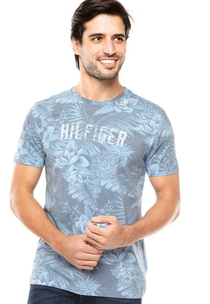 Camiseta Tommy Hilfiger Folhas Azul - Marca Tommy Hilfiger