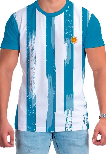 Camiseta Futebol Premium Copa Camisa Argentina Torcedor 2022 Branco - Marca BUENO STORE