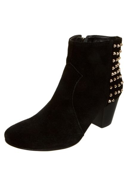 Bota Raphaella Booz Cano Curto Spikes Traseiro Preta - Marca Raphaella Booz