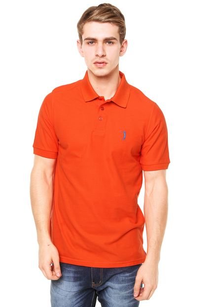 Camisa Polo  Aleatory Tradicional Bordado Laranja - Marca Aleatory