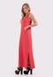 Vestido Longo Regata Listrado Feminino Casual RLC Modas Vermelho - Marca RLC Modas