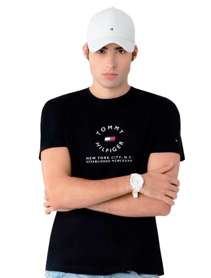 Camiseta Tommy Hilfiger Masculina Roundall Graphic Tee Azul Marinho - Marca Tommy Hilfiger