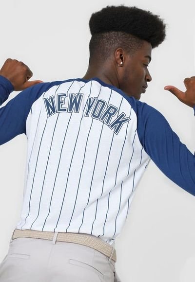 Camisa Blanco-Azul MLB New York Yankees - Compra Ahora