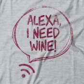 Camiseta Alexa I Need Wine - Mescla Cinza - Marca Studio Geek 