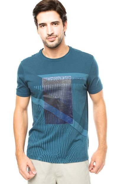 Camiseta Calvin Klein Estampa Corrosão Azul - Marca Calvin Klein Jeans