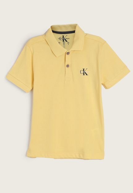Camisa Polo Calvin Klein Kids Logo Amarela - Marca Calvin Klein Kids