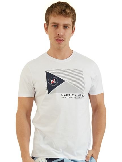 Camiseta Nautica Masculina Coastal Division Branca - Marca Nautica