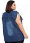 Colete Jeans Plus Size Destroyed - EWF Jeans - Azul Escuro - Marca EWF Jeans