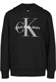 Polerón  Calvin Klein Con detalles Calvin Klein Jeans Negro - Calce Regular