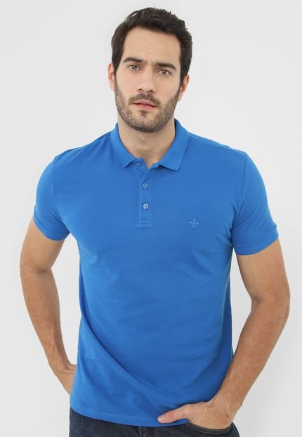 Camisa Polo Dudalina Reta Logo Azul - Marca Dudalina