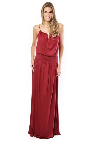 Vestido Longo Colcci Loose Margot Vinho