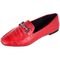 Sapato Feminino Mocassim Donatella Shoes Bico Quadrado Confort Vermelho Croco - Marca Donatella Shoes