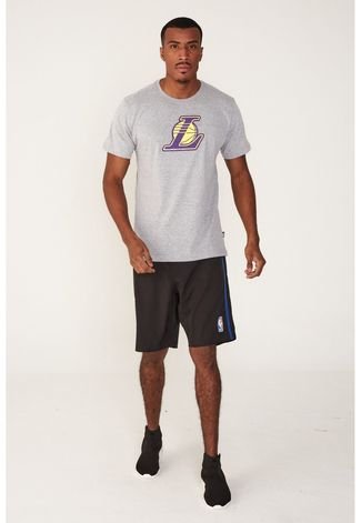Camiseta NBA Especial Los Angeles Lakers Casual Cinza