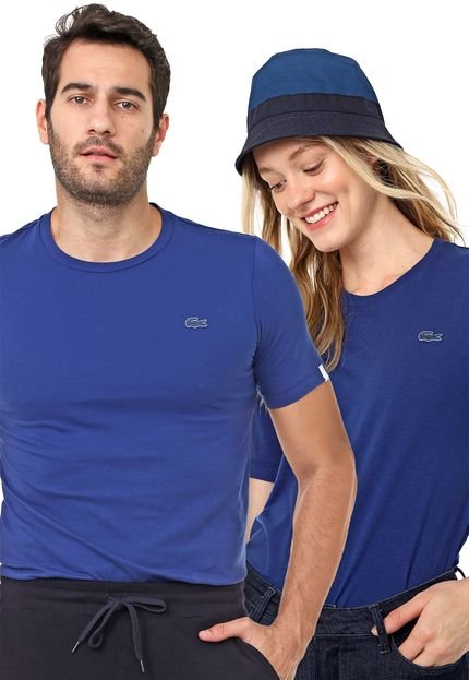 Camiseta Lacoste L!VE No Gender Lisa Azul-marinho - Marca Lacoste