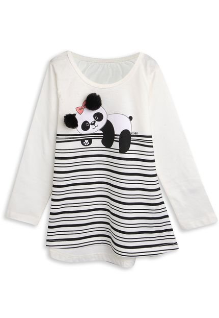 Blusa Elian Menina Panda Branca - Marca Elian