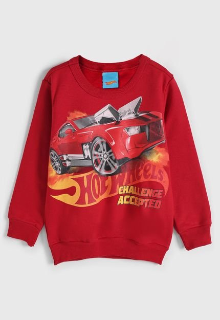 Blusa de Moletom Malwee Kids Infantil Hot Wheels Vermelha - Marca Malwee Kids