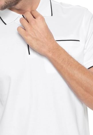 Camisa Polo Calvin Klein Reta Bolso Branca