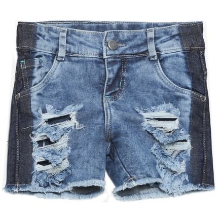 Shorts Juvenil Look Jeans Detonado Jeans - Marca Look Jeans