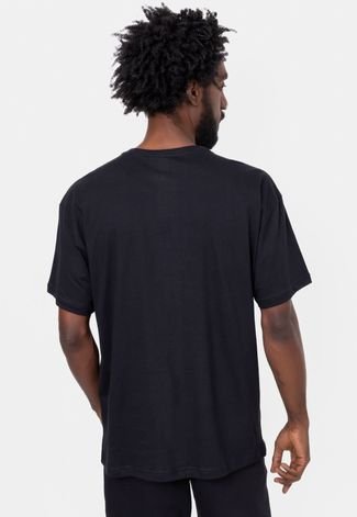 Camiseta NBA Plus Size Blur Logo Los Angeles Lakers Preta