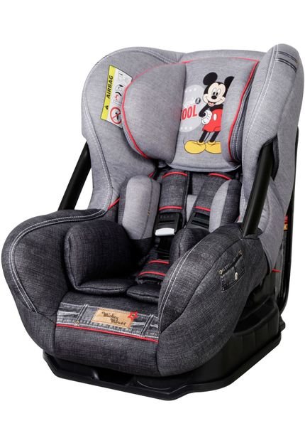 Cadeira Para Auto 0 A 25 Kg Disney Eris Denim Mickey Mouse Cinza - Marca Disney