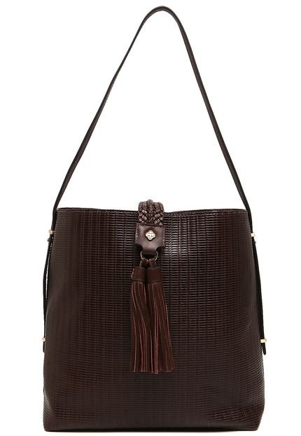 Bolsa Hobo Couro Capodarte Texturizada Marrom - Marca Capodarte