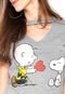 Camiseta Snoopy Peanuts Estampada Cinza - Marca Snoopy