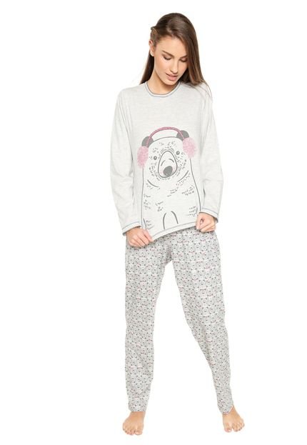 Pijama Pzama Urso Polar Cinza - Marca Pzama