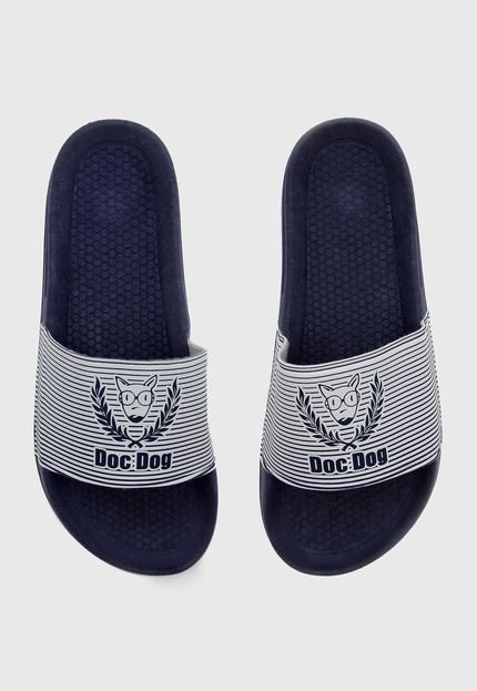 Chinelo Slide Doc Dog Logo Azul-Marinho/Branco - Marca Doc Dog