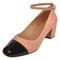 Sapato Scarpin Donatella Shoes Bico Quadrado Confort Bicolor Nude - Marca Monte Shoes