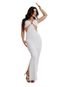 Vestido Longuete Alcinha Abertura Lateral Canelado Lianely  Branco - Marca Cia do Vestido