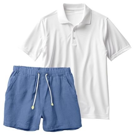 Conjunto Masculino Camiseta Polo e Short Linho Moda Praia Luxo Premium - Marca Opice