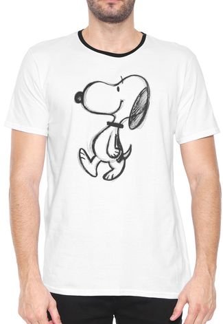 Camiseta Snoopy Manga Curta Sketch 01 Branca