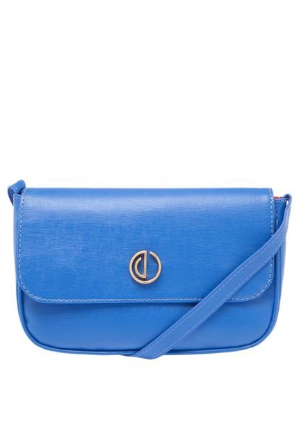 Bolsa Dumond Pequena Tiracolo Soft Safiano Azul - Marca Dumond