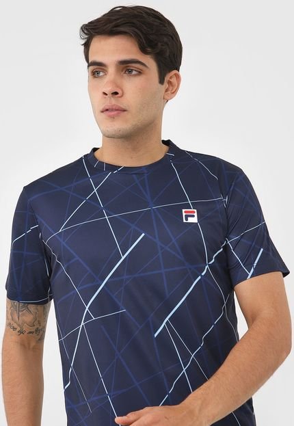 Camiseta Fila Aztec Box Team 8 Azul-Marinho - Marca Fila