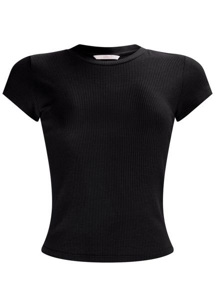 Blusa Manga Curta Canelada Basic - Marca Lez a Lez